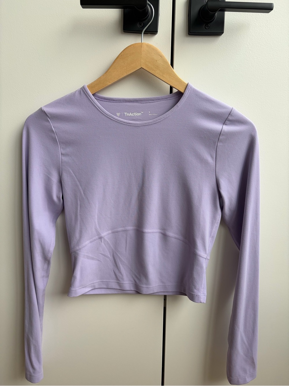 TNA Lavender Long Sleeve Cropped Active Top